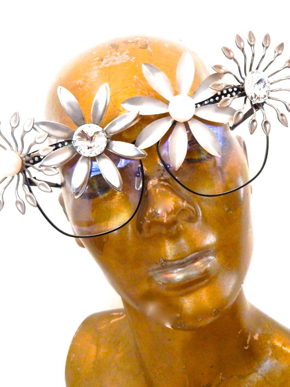 GASOLINE GLAMOUR PETAL TO THE METAL BLACK CLEAR GLASSES 💎🪷✨